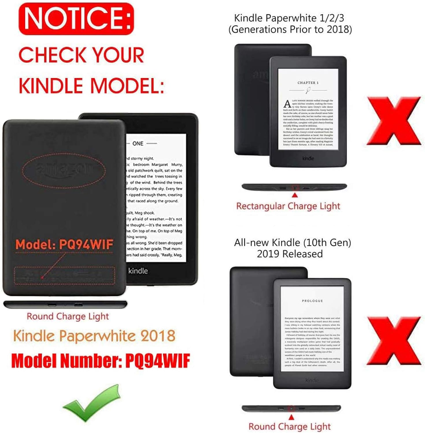 MOKASE Kindle Paperwhite 4 Case 2018 (Model PQ94WIF), Premium Cloth