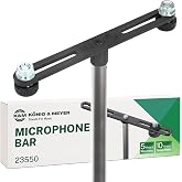 K&amp;M K&ouml;nig &amp; Meyer 23550.500.55 Microphone Bar | Adjustable Positioning for Two Mics or Booms | 5/8&ldquo; Thread Stand Connector | Professional Choice Made in Germany Black