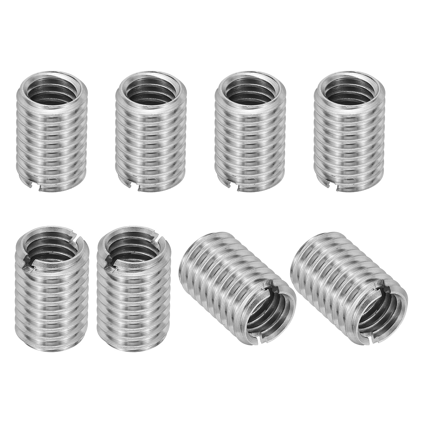 PATIKIL 316 Stainless Steel Thread Adapters Sleeve Reducing Nut, 8 Pcs M10 x 1.5 Male to M8 x 1.25 Female Repairing Insert Nut Screw Reducer Conversion Fastener 15mm