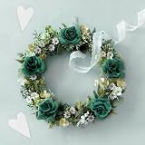 Kesote 50 Pcs Green Artificial Rose Heads 4cm Real Touch Party Decor view 5