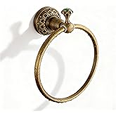 Towel Racks for Bathroom, NEWRAIN Wall Mounted Towel Ring, Antique Brass Hand Towel Holder Heavy Duty Towel Hanger for Bath,K