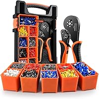 Ferrule Crimping Tool kit AWG30-5 Self-Adjusting Wire Ferrule Crimper Set with 1800PCS Wire End Ferrule Terminals
