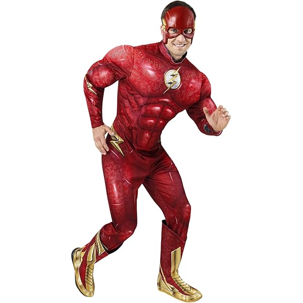 DCコミック　フラッシュ　スーツ　コスプレ Amazon.com: Rubies Justice League Adult Deluxe Flash Costume, X