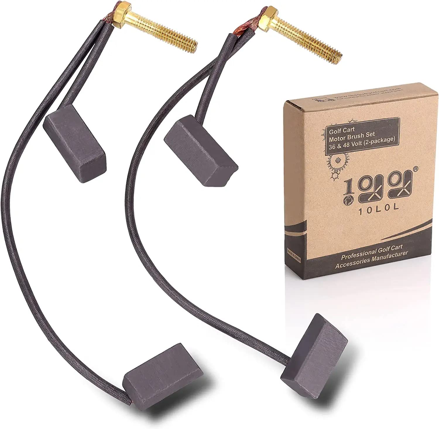 10L0L Golf Cart Motor Brush Set 36 & 48-Volt Golf Buggy Motor Brush Fits Club Car 1994-up & Golf Cart for Yamaha Electric G8, G9, G14 & G16. (2/ Package)