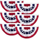 Outdoor Bunting Flags 6PCS 2x4 FT American Pleated Fan Flags,4th of July Patriotic Bunting,Outside Veteran's Day, Independence Day, Memorial Day Decorations