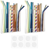 Enjunway 2 Pack Large Acrylic Straw Holder,Straw Rack with Double Sided Tape Organizer,Reusable Straws for Counter Cabinet Cupboard Kitchen (Clear)