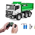 VEVOR RC Dump Truck Toy for Kids, 226 ft/min Fast Speed, 9-Channel 1:18 Scale, Remote Control Dump Construction Vehicle with Lights & 2 Batteries Birthday Xmas Gifts Ideas for Boys Age 8 9 10 & Up
