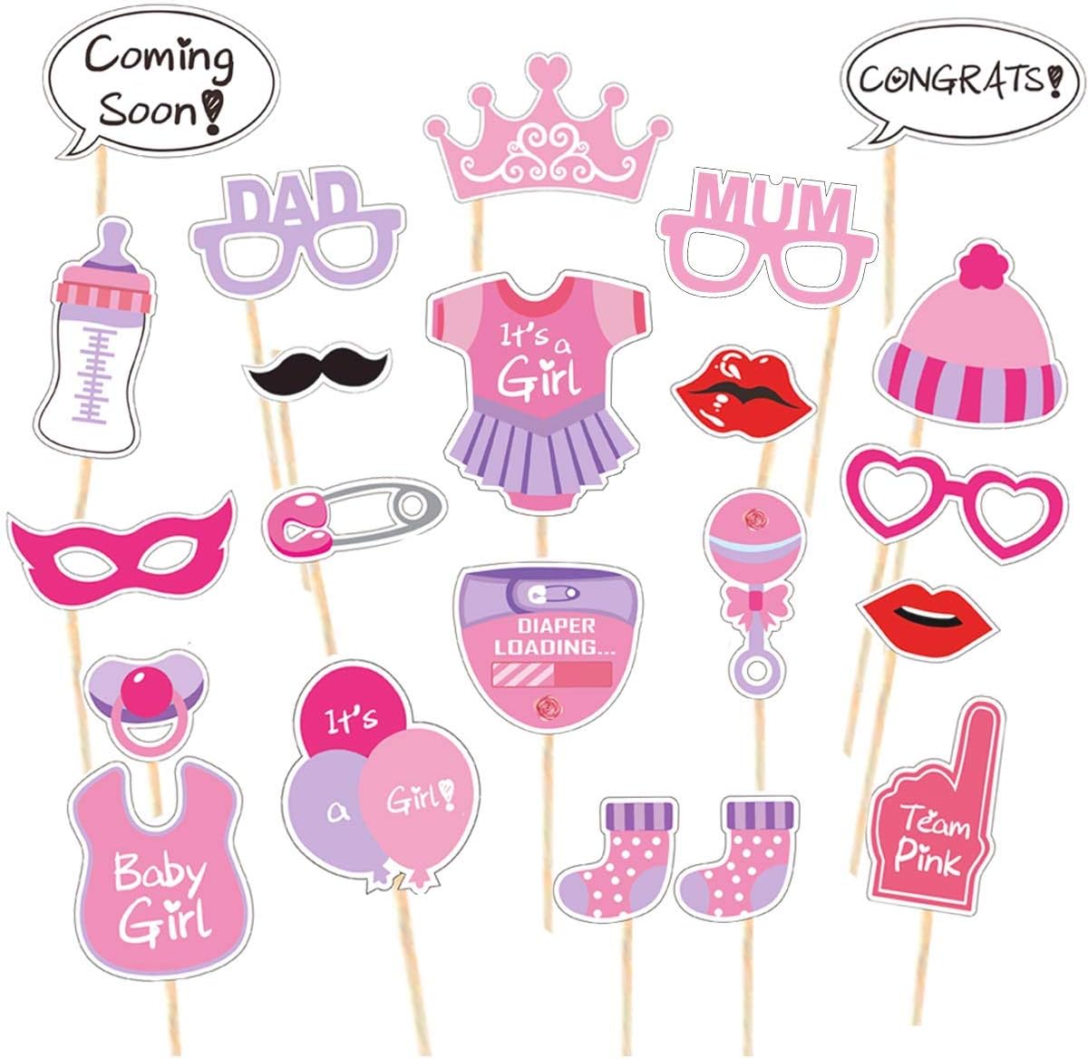 Bebe Fille Baby Shower Photo Booth Props Rose. Bébé Photo Accessoires