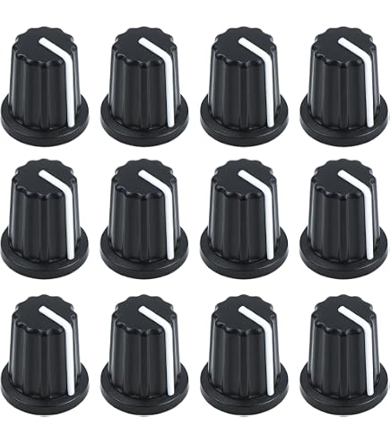 6mm Spline Shaft Potentiometer Knobs – Mixed Color Plastic/Aluminum Volume Control Caps - View #5