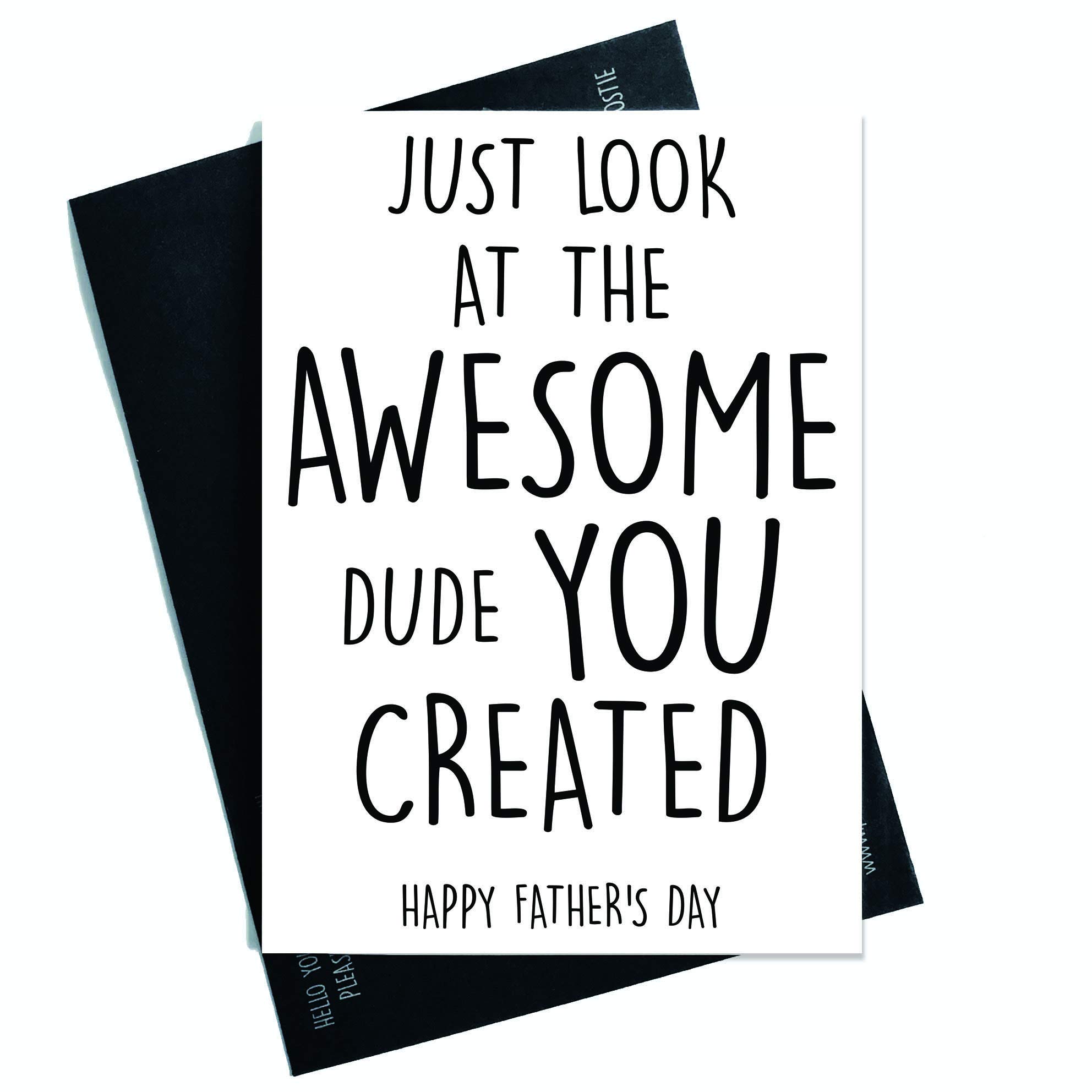 Funny Father's Day Card, Card for Dad Card from Daughter Son Father's Day Card Dad Gift Dad Cards Awesome Dude You Created Novelty PC397