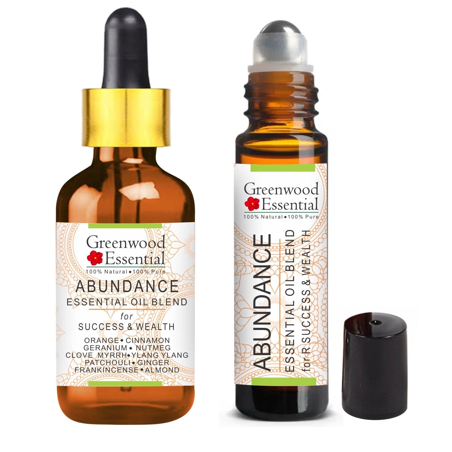 Greenwood Essential Abundance - Essential Oil Blend for Success & Wealth 10ml (0.33oz) & 5ml (0.16oz)