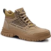 GUSAYEX Steel Toe Boots for Men Puncture Resistant Safety Work Boots with Kevlar Midsole Industrial Lightweight Men's Work & Utility Protective Shoes for Construction Warehouse Factory
