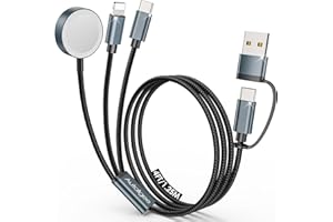 Travel Essentials for Apple Watch Charger,3 in 2 USB C Cable for Multi Charging Cable Cord,Vacation Camping RV Essentials Por