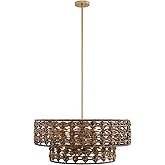 Savoy House 7-9284-7-220 Silencio Organic Bohemian Natural Water Hyacinth Pendant, 7-Light 420 Total Watts, 13" H x 30" W, Ri