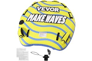 VEVOR Towable Tubes for Boating, 1-2/1-3 Riders, 340-510 lbs, 51.8"-63", Full Nylon Cover, EVA Grab Handles