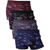 youlehe Men's Underwear Soft Bamboo Viscose Boxer Briefs Stretch Trunks Pack