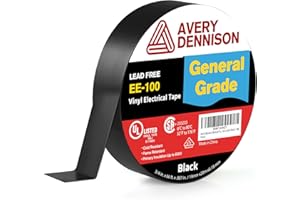 Avery Dennison Electrical Tape, General Use PVC Electric Tape, UL/CSA Listed Insulating Vinyl Tape for Electrical, Repairs, Automotive and Equipment, EE-100, ¾ in x 66 ft, Black, 1 Roll