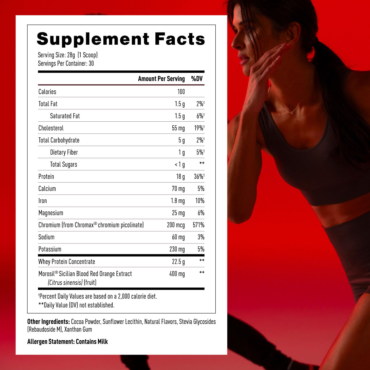 Mdrive Lean for Men, Protein Powder for Supporting and Preserving Lean Muscle Mass, Morosil Sicilian Blood Orange Extract, Chromax, Whey Protein, Blood Orange Chocolate Flavor, 30 Servings, 30oz