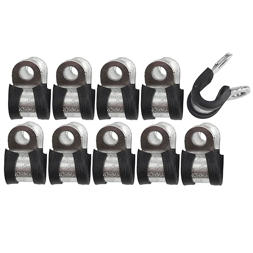 Brake Pipe Clips Rubber Lined P Clips 5/16" (7.9mm) lines Pack of 10