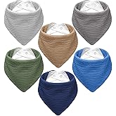 NISXABEBE Muslin Baby Bibs,Soft Triangular Baby Bandana Drool Bibs for Baby Boy Girl,Solid Colors Bib for Drooling Teething