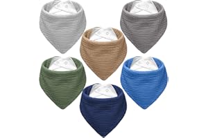 NISXABEBE Muslin Baby Bibs 6-Pack Baby Drool Bandana Bibs for Baby Girls Boys Infant Newborn Toddler Drooling and Teething