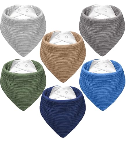 Susurration Bavoir triangulaire en mousseline pour bébé garçon et fille, réglable, marron, taille unique