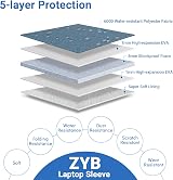 ZYB 16 Inch Laptop Sleeve Case Shockproof Waterproof Blue for MacBook Pro 16 view 2