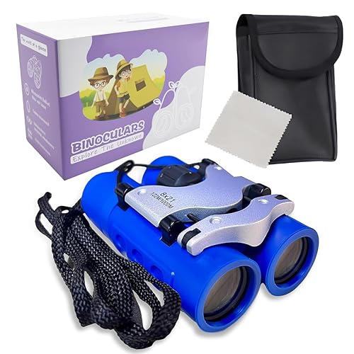 Binoculars for Kids, 8 x 21 Fixed Focus High Resolution Kids Binoculars Outdoor Toys Gifts for 4 5 6 7 8 Years Old Boys Girls Kids Sports and Outside Play Bird Watching Birthday Presents Camo Blue