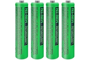 JAPUSOON 4 Pack 400mAh BK-40AAABU Ni-MH AAA Rechargeable Battery for Panasonic, 1.2V BK-40AAABU 400mah AAA Rechargeable Batteries for Panasonic Cordless Phones, Electronics