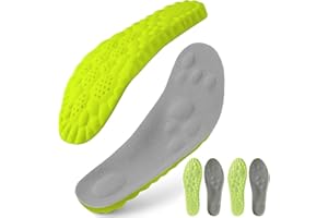 SUDXIN Pickleball Insoles - 2 Pairs of Pickleball Insoles for Men Women, 4D Cloud Arch Support Pickleball Inserts (Green,M11/W12)