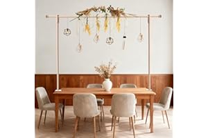 Beyeutao Wood Over The Table Rod Stand with Clamps Adjustable Wooden Table Rod Stand 20-47 Inch Tall 15-90 Inch Length Over table Poles Decorations for Party Wedding Birthday Christmas Halloween