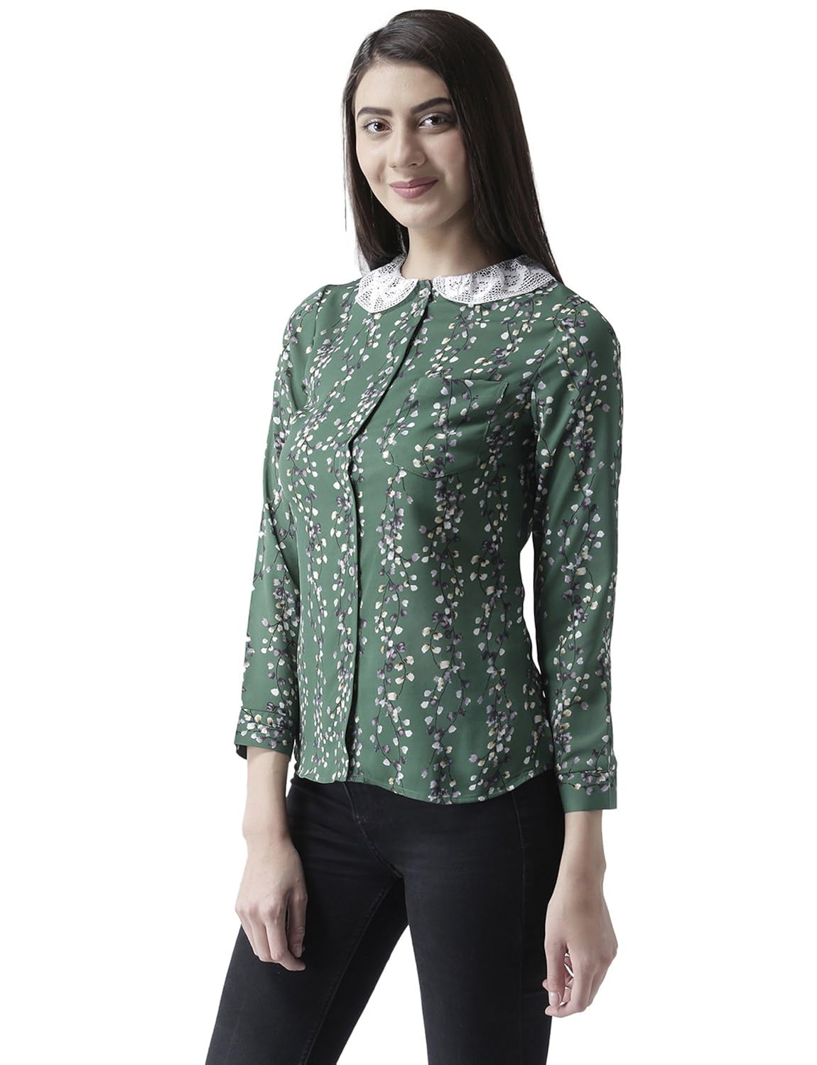 msfq women's floral regular fit top