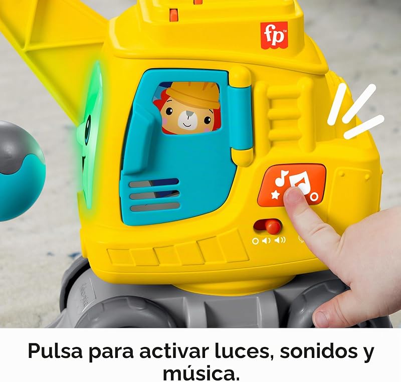 Grúa Cuenta y Apila Juguete con Luces y Sonidos para Aprender a Contar con Bloques para apilar con números, bebé +9 Meses, Versión: Inglés, UK; Francés; Alemán, HXF48