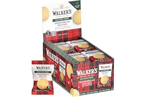 WALKERS Walker’s All-Butter Shortbread Rounds, Gluten Free Cookies - Individually Wrapped (Pack of 24) - Authentic Shortbread Cookies from Scotland