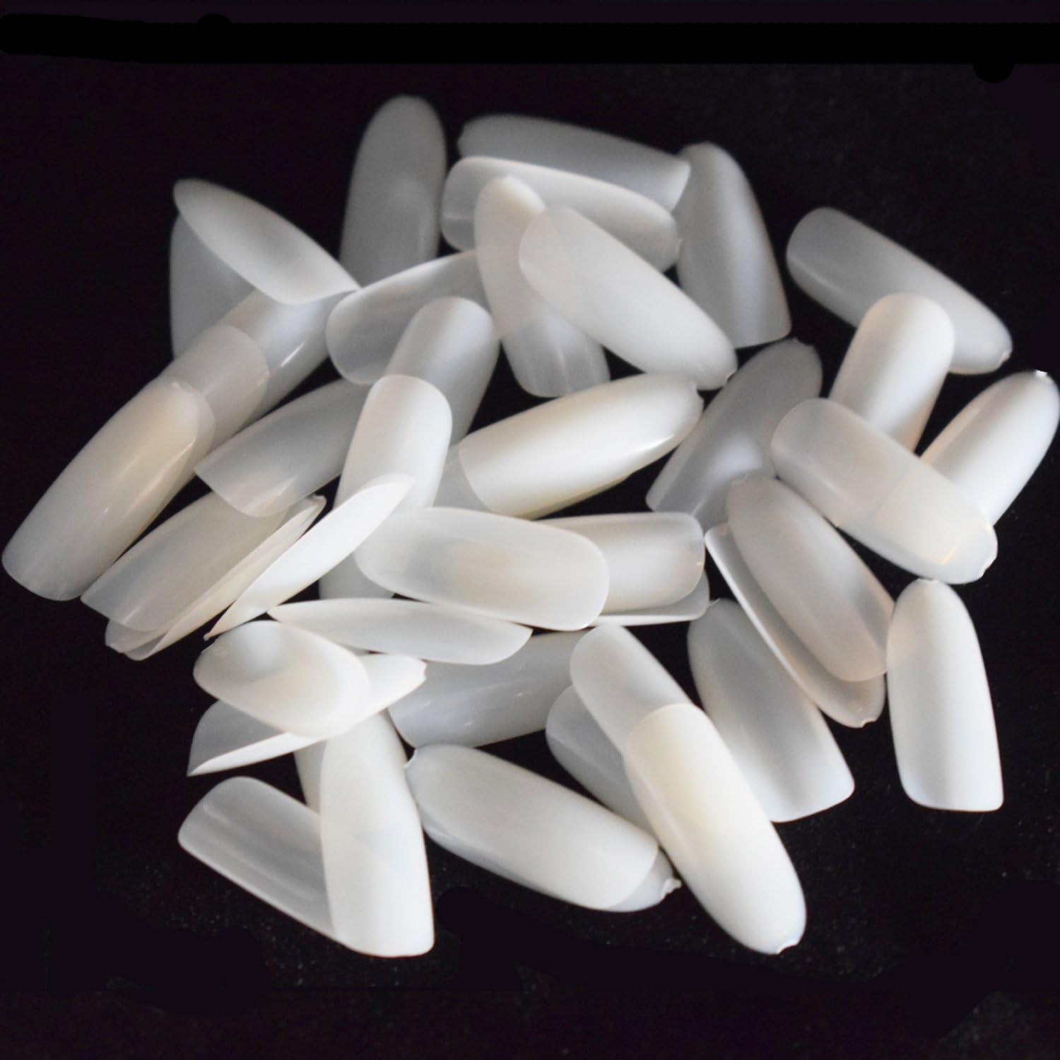 Oval Fake Nails Full Cover Nail Tips Long Natural False Nails 500pcs 10 Sizes for Nail Art by EVEBYRA