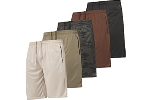 Ultra Performance Mens 5 Pack Athletic Running Shorts, Basketball Gym Workout Shorts for Men with Zippered Pockets