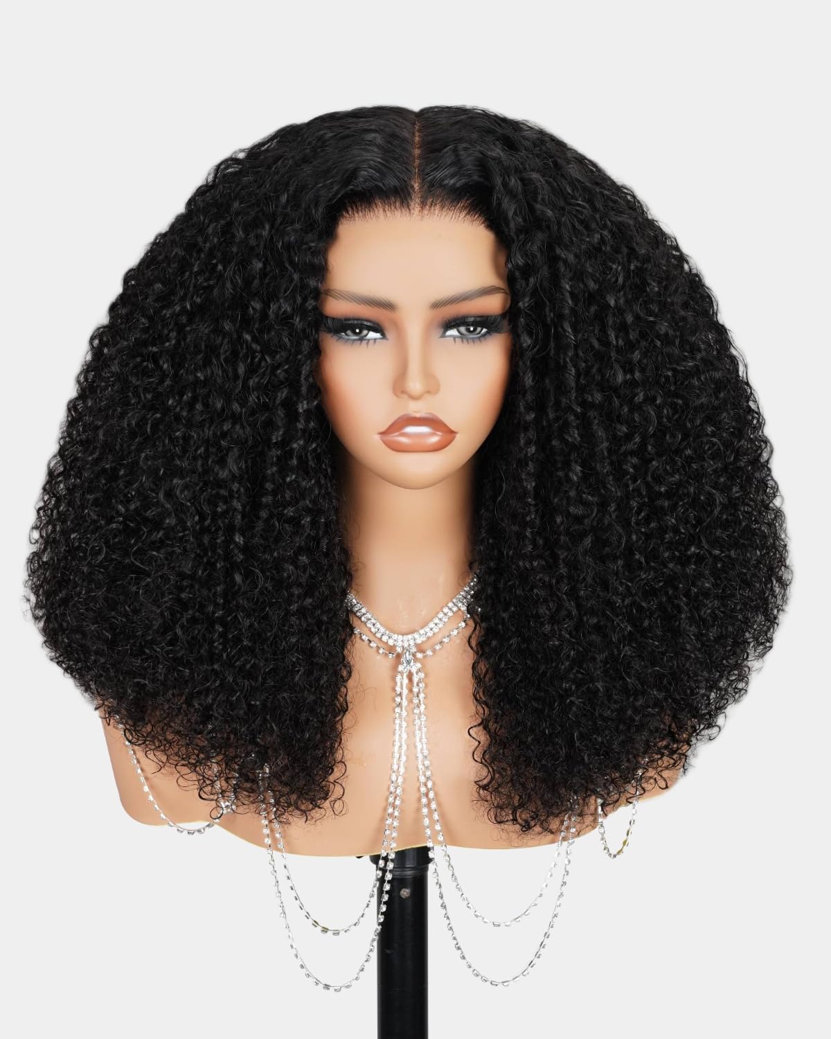 MegaLook Salon-Quality Glueless Wigs Human Hair Pre Cut HD Lace Front Wigs 220% Density Deep Parting 6x6 Closure Wig Special Curly Wig Human Hair Pre Plucked Bleached Knots 20 Inch