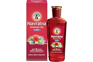 Navratna Ayurvedic Cool Oil | with 9 Active Herbal Ingredients | Relaxing Head Massage Oil | Quick Relief from Headache & Body Ache | 10.14 Fl Oz/270ml