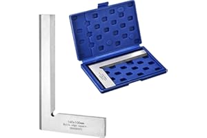 HARFINGTON Machinist Square 6.3" x 3.94" x 0.3" Carbon Steel Engineer Square Precision Woodworking 90 Degree Right Angle Rule