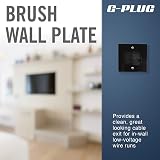G-PLUG Cable Pass Through Wall Plate with Brush, Black, Single Gang view 4