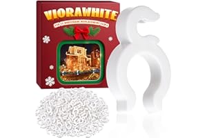 VioraWhite 250 Pcs Wire Frame Christmas Light Clip White Plastic Replacement Clips for 1/4" and 1/8" Wire Frames to Hold Mini String Lights for Xmas Reindeer Holiday Yard Decoration