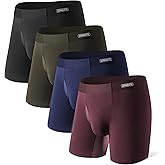 Separatec Mens Underwear with Separate Pouch, Micro Modal Boxer Briefs Seamless Waistband Underwear for Men 4 Pack