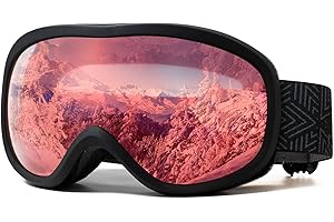 AVV OTG Ski Goggles for Men Women With Anti-Fog Dual Layer lens, UV400 Snow Goggle for Snowboarding Snowmobiling Skating