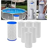 ARAGIT 6-Pack Universal Pool Filters Type A Type C or III Replacement for Pool Filter Cartridge Pump, Reusable Pool Filter Type A/C for Above-Ground Swimming Pools, SPA