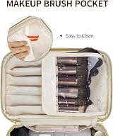 Wandering Nature Travel Makeup Bag with Brush Compartment Leopard Vegan Leather view 2
