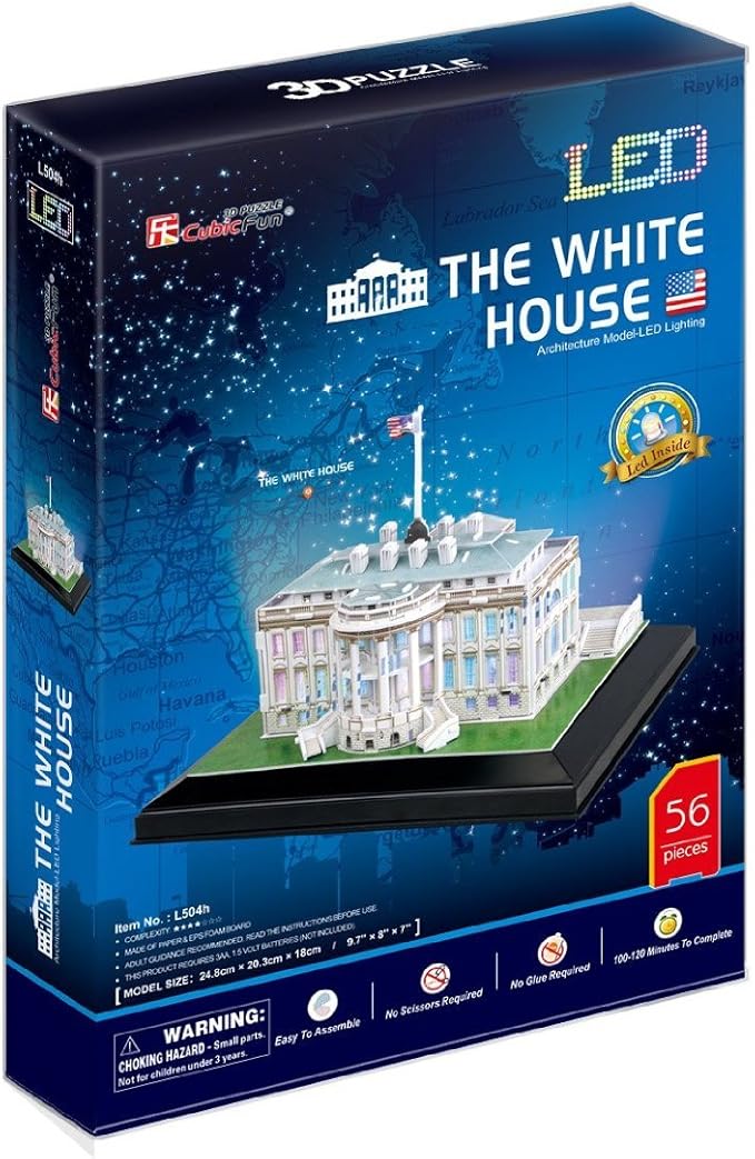 CubicFun- Puzzle 3D LED La Casa Blanca (CPA Toy Group Trading SL L504)
