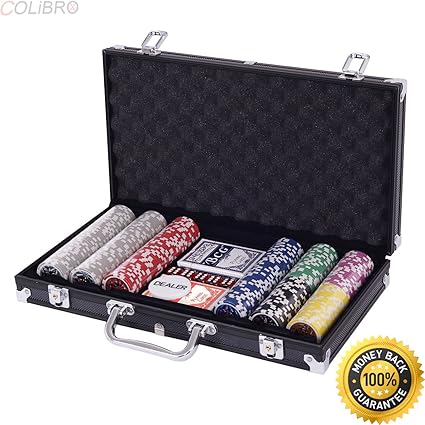 Amazon.com: colibrox – -CHIPS Juego 300 Dados Poker Chips Texas Hold 'em tarjetas con negro funda de aluminio nuevo. 300 PC Chip de póquer set. profesional Poker set. Cardinal profesional Poker chips.