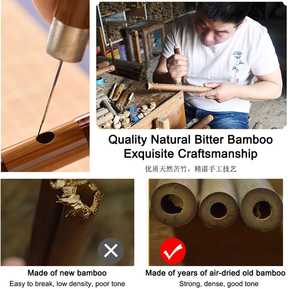 Tyuodna Pluggable F key Bitter Bamboo Flute Dizi, Chinese Traditional Handmade Musical Woodwind Instrument Key of F - Image 3
