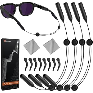 Yeahxing Glasses-Strap Compatible with Oakley-Meta-HSTN - 4-Pack | 4-pack no-tail adjustable sunglasses eyewear retainer for