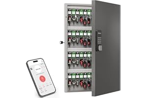 DIDIHERE 96 Key Lock Box Wall Mount, Smart Key Cabinet One Time Password/APP Bluetooth/Fixed Code/Wi-Fi Remote/Key Unlock, Security Storage Key Holder Box, Key Management for Valets, Realtors, Office, Hotel